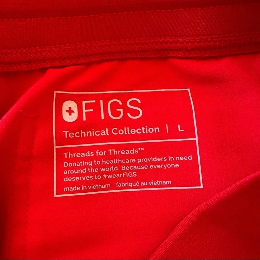 Figs Pisco Basic scarlet Red Straight Leg Scrub Pants Size L PO3684